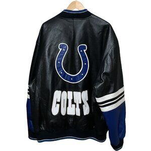 Vintage 90s 00s 58 Sports Men's XXL NFL Indianapolis Colts Leather Bomber Jacket
